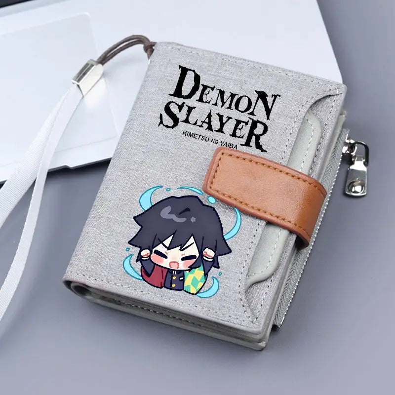 Demon Slaye Tanjiro Kamado Nezuko Coin Purse High-value Anime Cartoon Printed Large Capacity Portable Student Hand Wallet Bag