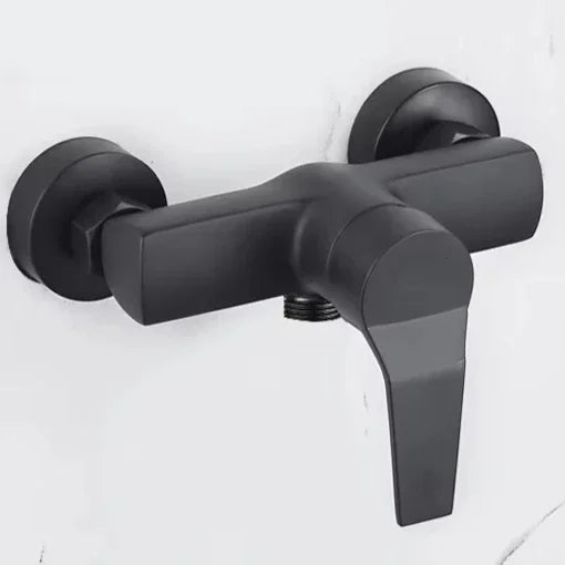 Black Bathroom Shower Faucet Wall-Mounted Mixer Valve Household Single Handle Hot and Cold Water Tap Shower Accessories