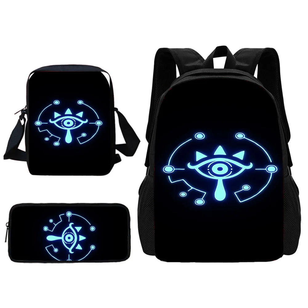 Child School The Legends of Zeldas Backpack with Lunch Bags ,Pencil Bags ,School Bags for Boys Girls Best Gift