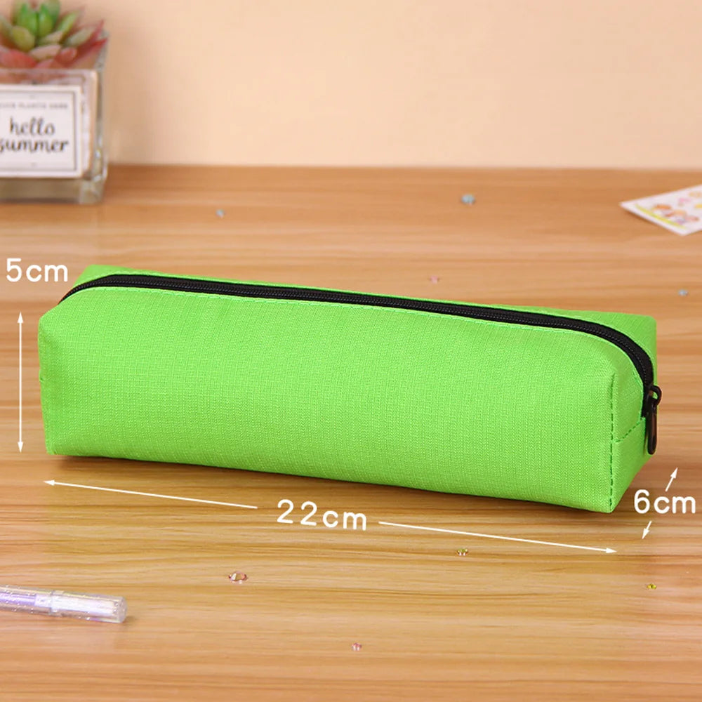 Pencil Case Black Stationery Trousse Scolaire Pencil Pouch School Supplies Solid Color Pencilcase School Pencil Cases