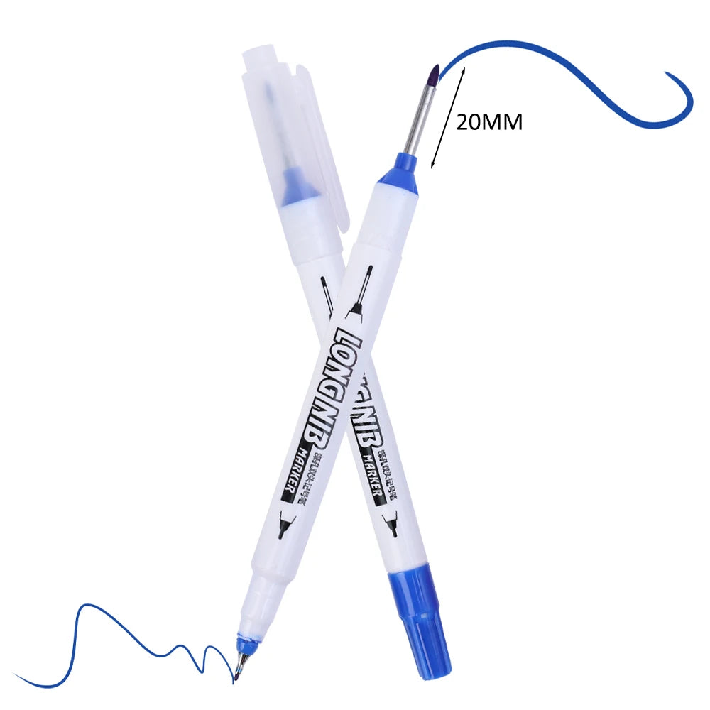 1-3PCS 20mm Deep Hole Long Nib Head Markers Bathroom Woodworking Decoration Permanent Marker Pencil Tools Metal Perforating Pen