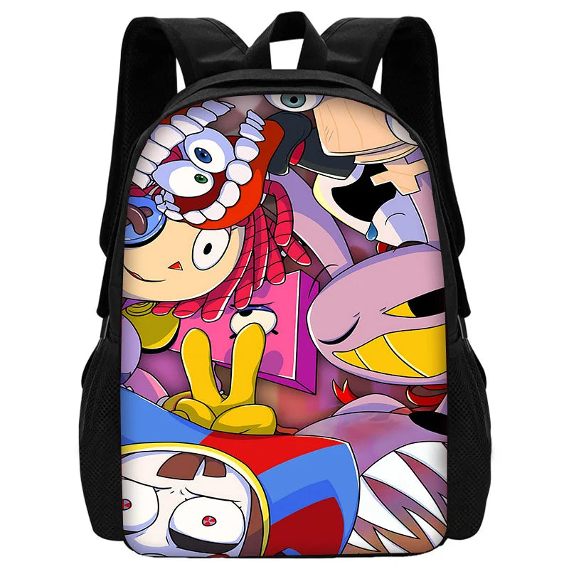 Cartoon A-AmazingS DigitalS Circus Child School Backpack with Lunch Bags ,Pencil Bags ,School Bags for Boys Girls Best Gift