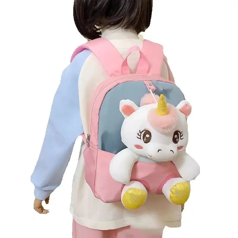Plush 3D Unicorn Backpack for Girls Kids Children SchoolBag Cute Cartoon School Bags Kindergarten Preschool Baby Shoulder Bag