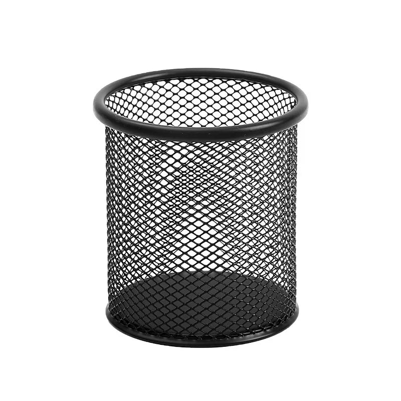 Circular Grid Metal Pen Holder, Multifunctional Creative and Simple Storage Box for Student Office Desktops