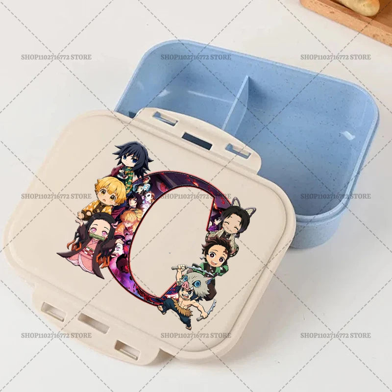 Demon Slayer Lunch Box Anime Letter A-Z Food Storage Containers Kids School Picnic Bento Boxes Office Dinner Case Boy Girl Gift