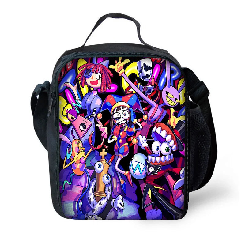 Cartoon A-AmazingS DigitalS Circus Child School Backpack with Lunch Bags ,Pencil Bags ,School Bags for Boys Girls Best Gift