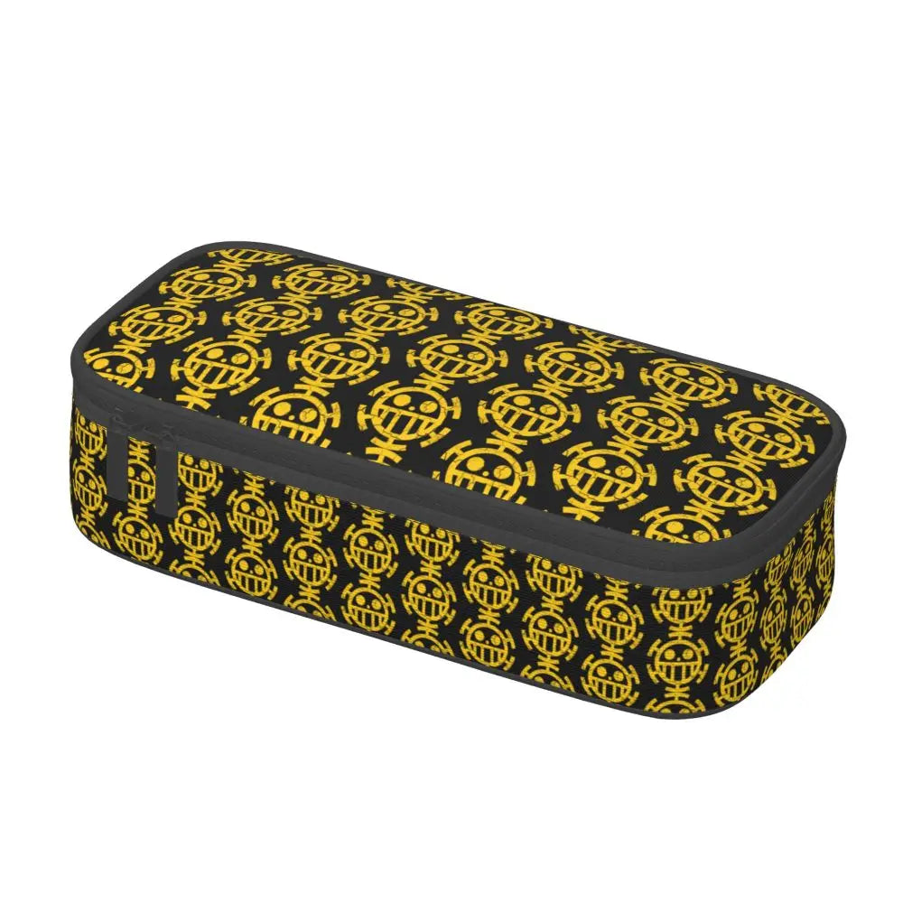 Custom One P-Pieces Cute Pencil Case Boys Girls Large Capacity Straw Hat Pirates Skull Pencil Bag Students Stationery