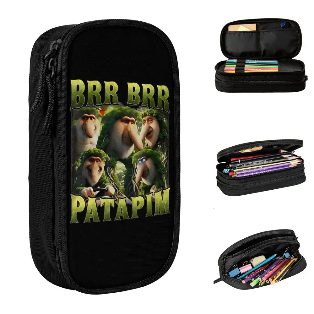 Italian Brainrot Tralalero Tralala Pencil Cases Pencil Pouch Pen Box for Student Big Capacity Bag School Supplies Stationery