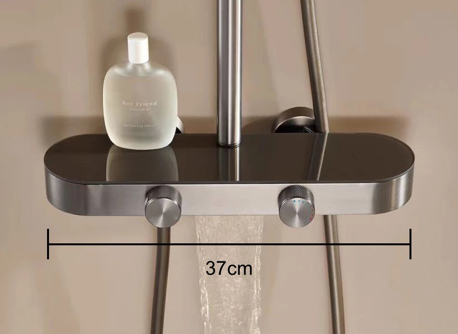 VGX Shower System Set Bathroom Shower Faucet Set 3-way Rainfall Shower Set Shower Mixer Crane with Hand Shower Set Grey White