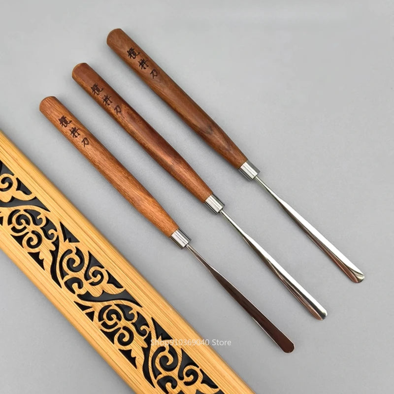 Watercolor Paint Stirring Stick Wooden Handle Stainless Steel Blade Gouache Oil Paint Spatula Painting Tools Art Supplies