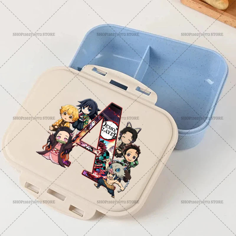 Demon Slayer Lunch Box Anime Letter A-Z Food Storage Containers Kids School Picnic Bento Boxes Office Dinner Case Boy Girl Gift