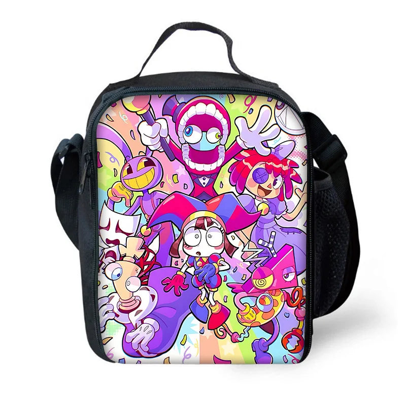 Cartoon A-AmazingS DigitalS Circus Child School Backpack with Lunch Bags ,Pencil Bags ,School Bags for Boys Girls Best Gift