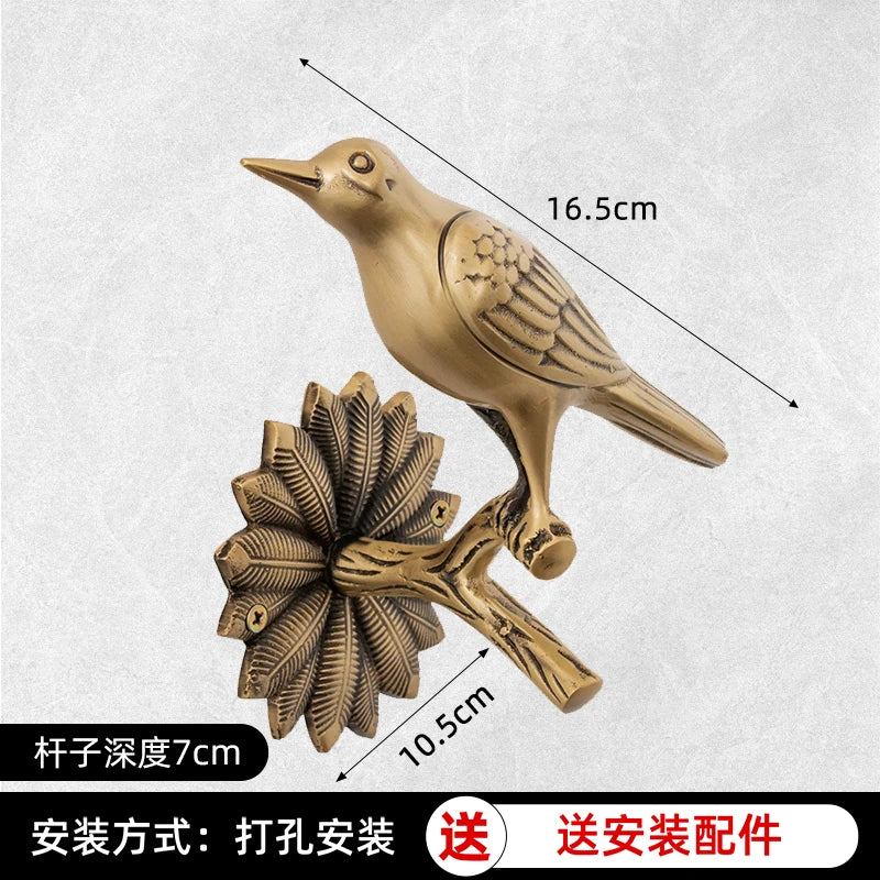 Retro Brass Bird Towel Ring Storage Rack Perforation-free Towel Rack for Bathroom and Bathroom Paper Towel Storage Wall Hanging
