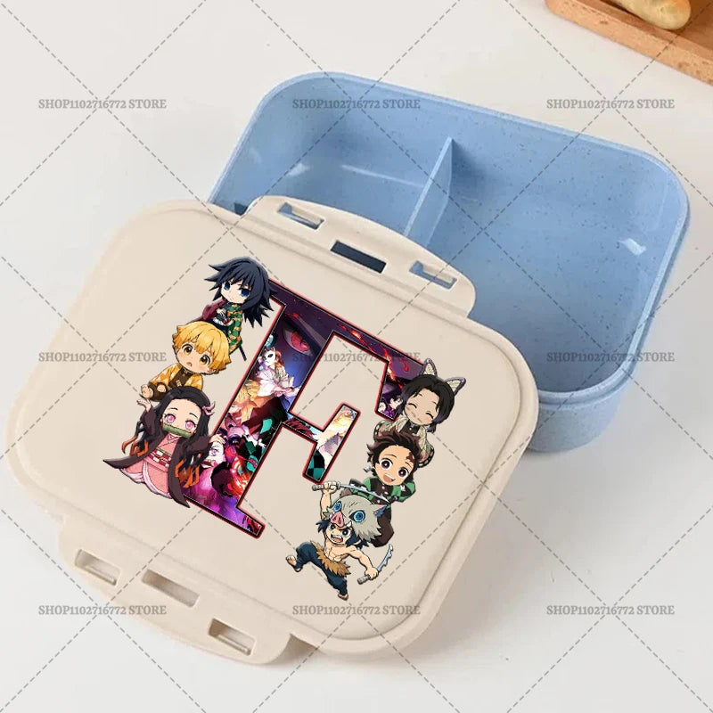 Demon Slayer Lunch Box Anime Letter A-Z Food Storage Containers Kids School Picnic Bento Boxes Office Dinner Case Boy Girl Gift