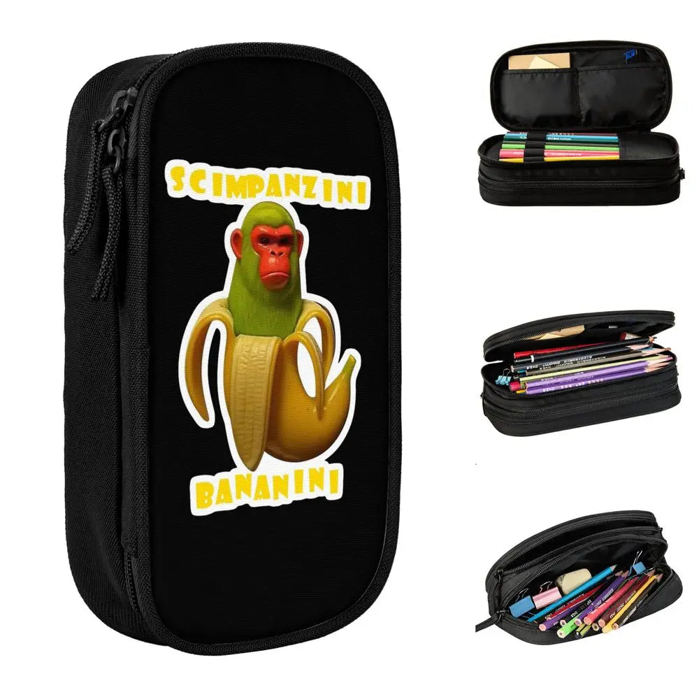 Italian Brainrot Tralalero Tralala Pencil Cases Pencil Pouch Pen Box for Student Big Capacity Bag School Supplies Stationery