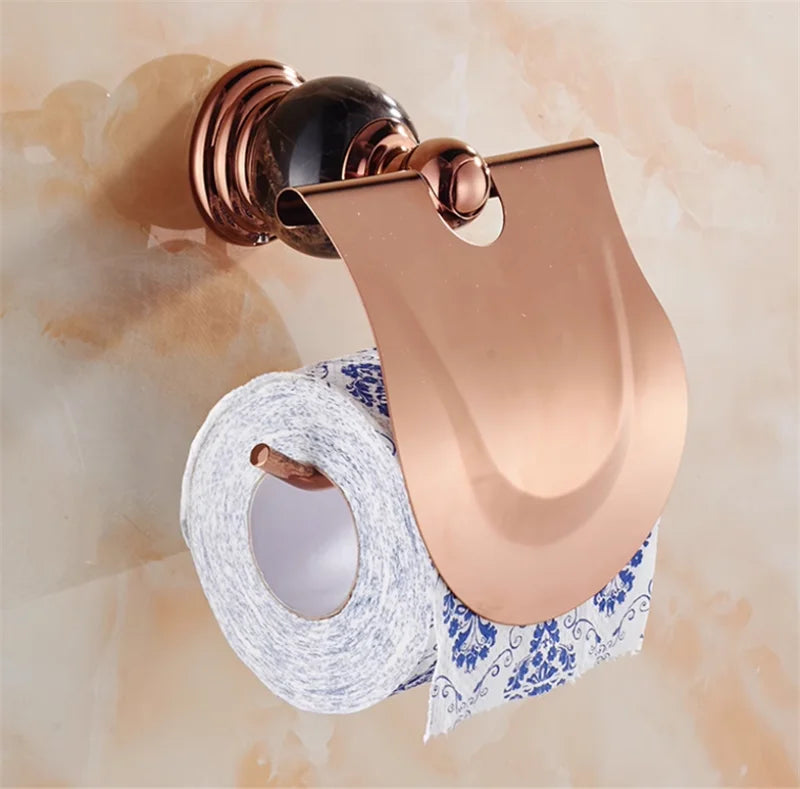 Bathroom Accessories Bath Shelf Rose Gold Paper Holder,Towel Bar,Soap Holder,Towel Rack,Glass Shelf,Hook bathroom Hardware Brass