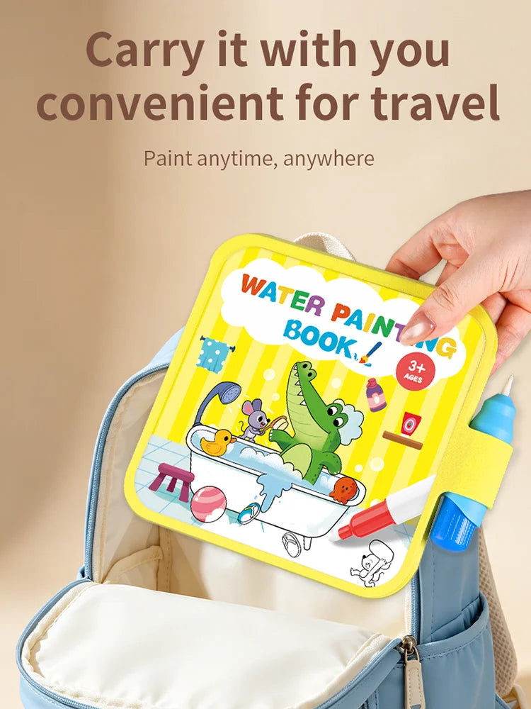 Reusable Water Drawing Doodle Book with Magic Pen, Kids Coloring Drawing Board, Early Educational Toy, Birthday Gift for Kids