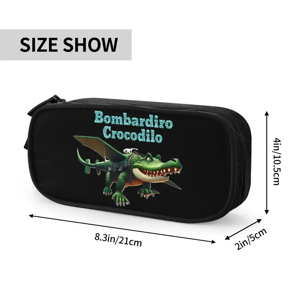 Italian Brainrot Tralalero Tralala Pencil Cases Pencil Pouch Pen Box for Student Big Capacity Bag School Supplies Stationery