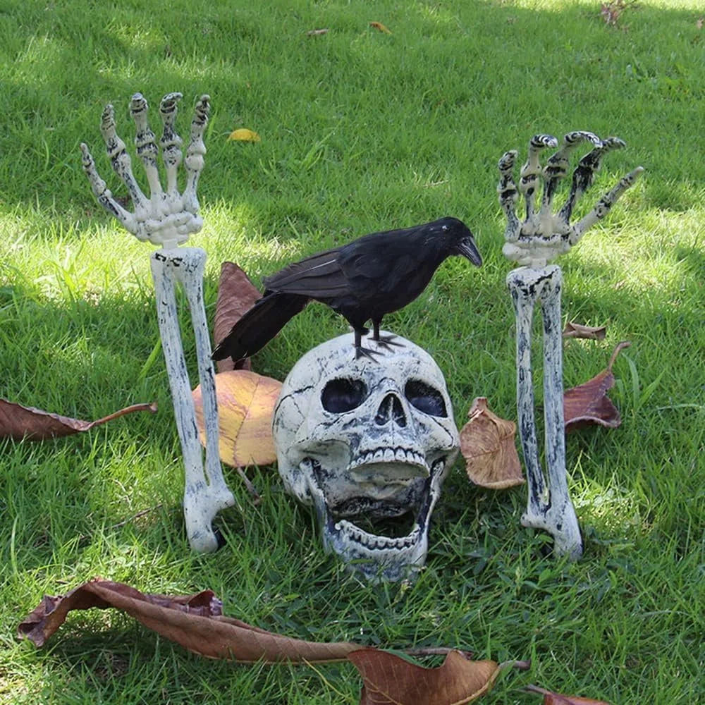 Halloween Skull Suit Ghost Festival Decoration Props Artificial Human Body Plastic Skull Hand Bar Masquerade Decoration
