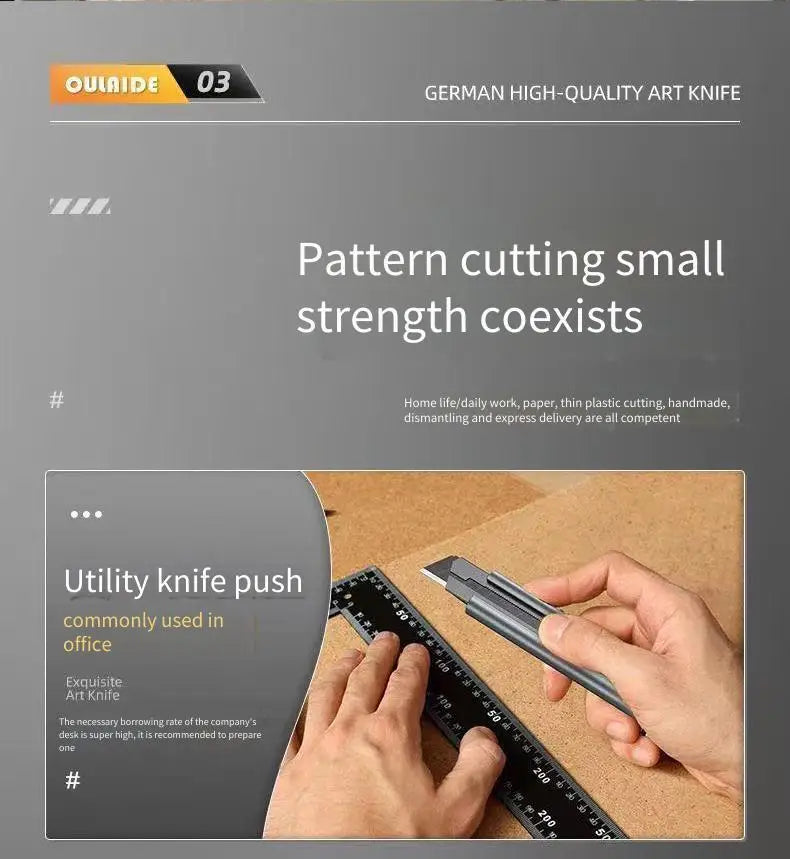 Heavy-Duty Stainless Steel Utility Knife - Large Cutter for Wallpaper, Unboxing, Crafts & General Use