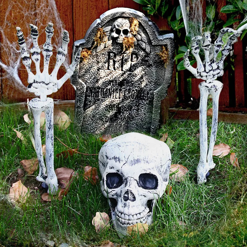 Halloween Skull Suit Ghost Festival Decoration Props Artificial Human Body Plastic Skull Hand Bar Masquerade Decoration