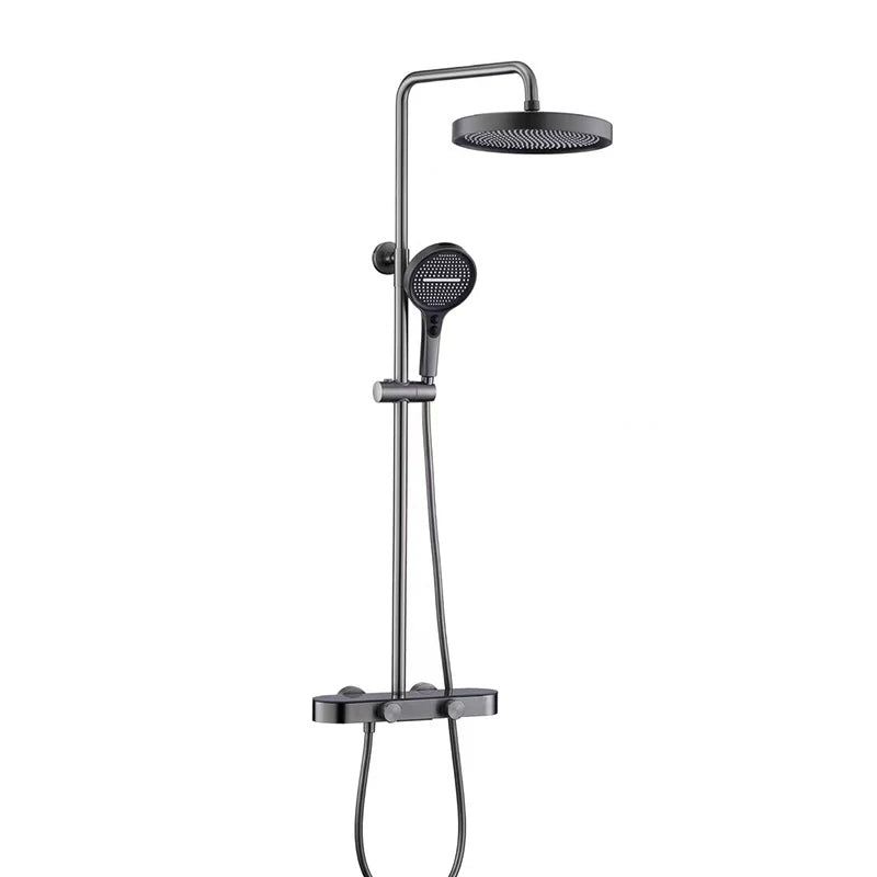 VGX Shower System Set Bathroom Shower Faucet Set 3-way Rainfall Shower Set Shower Mixer Crane with Hand Shower Set Grey White