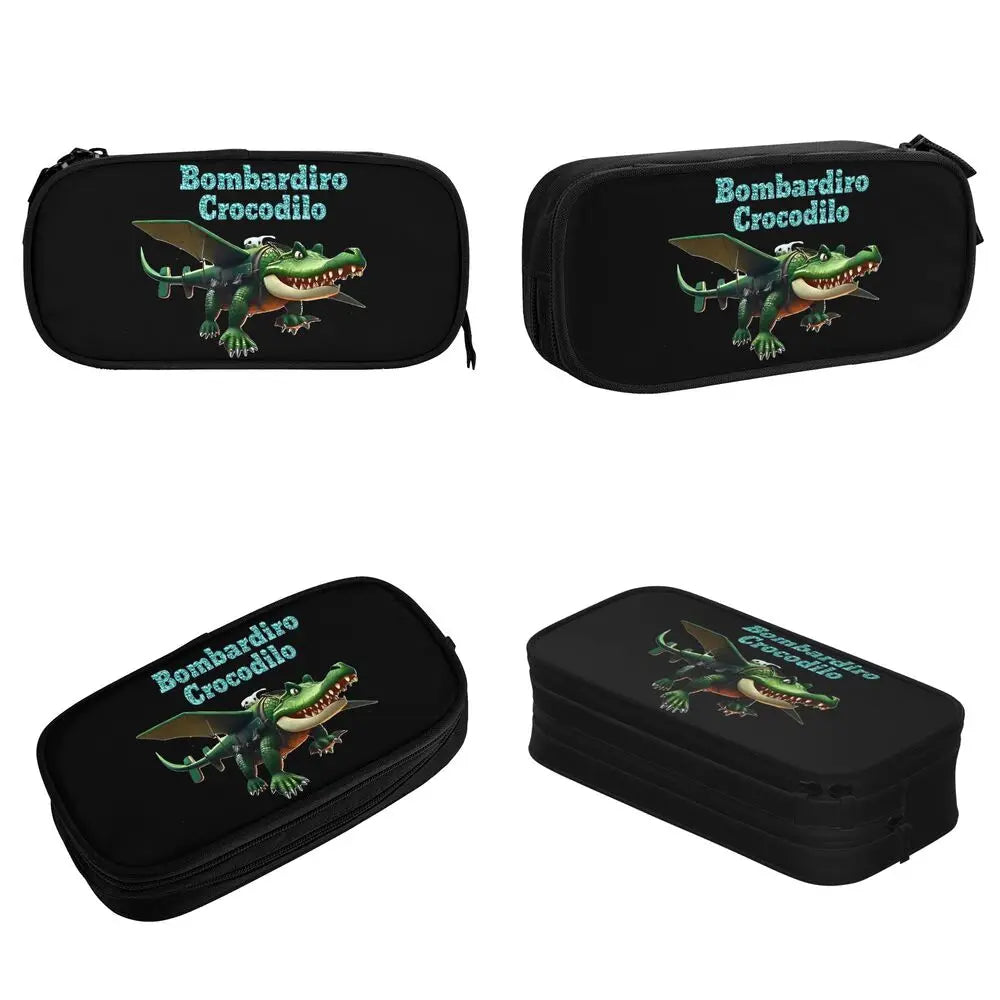 Italian Brainrot Tralalero Tralala Pencil Cases Pencil Pouch Pen Box for Student Big Capacity Bag School Supplies Stationery