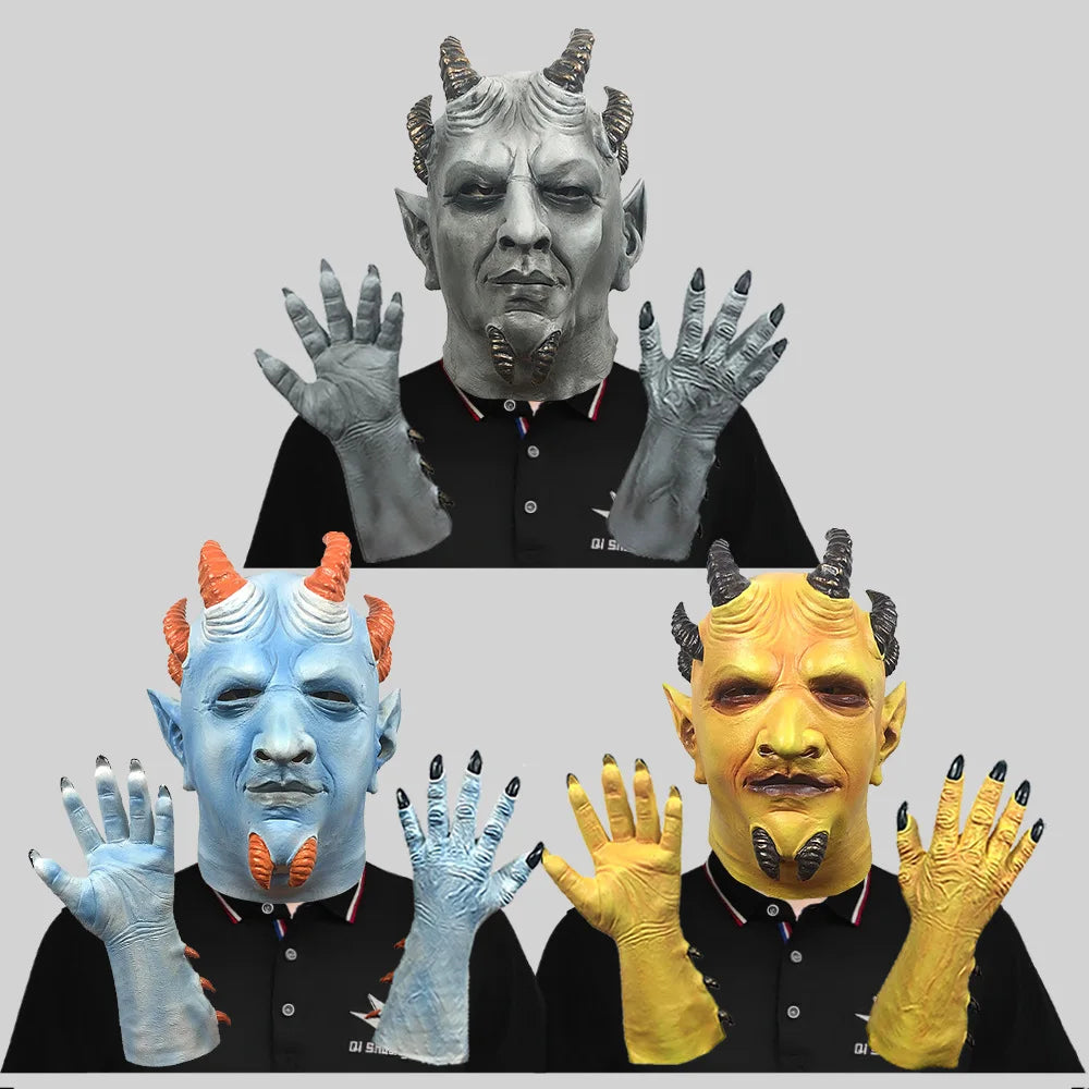 Halloween Monster Headgear Horrible Animal Cosplay Costume Accessories Stage Performance Mask Adult Gloves Fancy Headwear