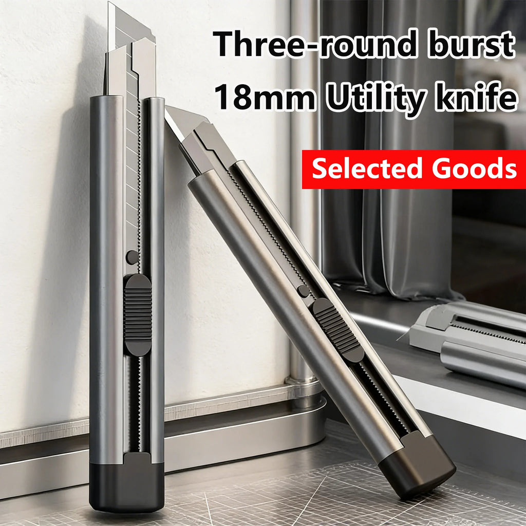 Heavy-Duty Stainless Steel Utility Knife - Large Cutter for Wallpaper, Unboxing, Crafts & General Use