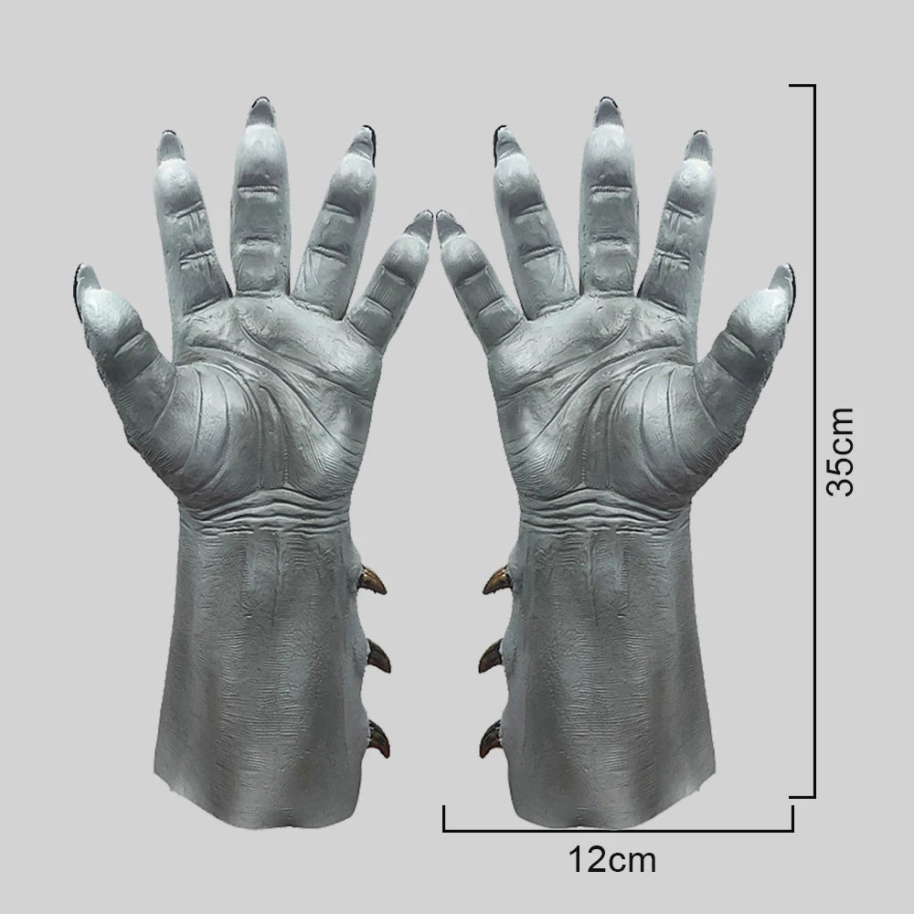 Halloween Monster Headgear Horrible Animal Cosplay Costume Accessories Stage Performance Mask Adult Gloves Fancy Headwear