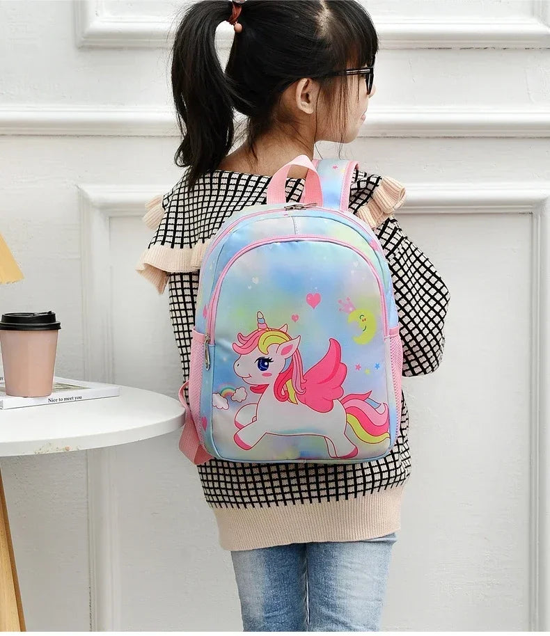 New Children Backpack Cartoon Cute Unicorn Mermaid Print Schoolbag Kindergarten Lightweight Schoolbag