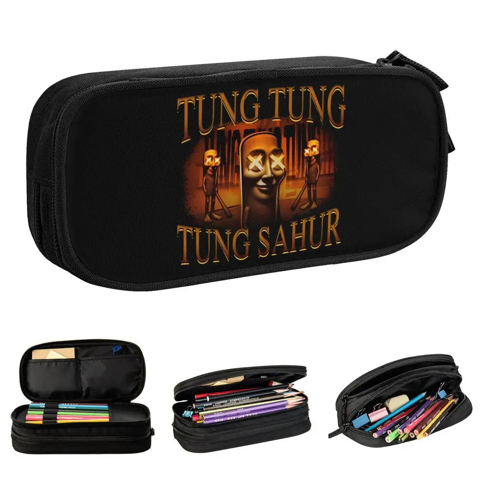Italian Brainrot Tralalero Tralala Pencil Cases Pencil Pouch Pen Box for Student Big Capacity Bag School Supplies Stationery