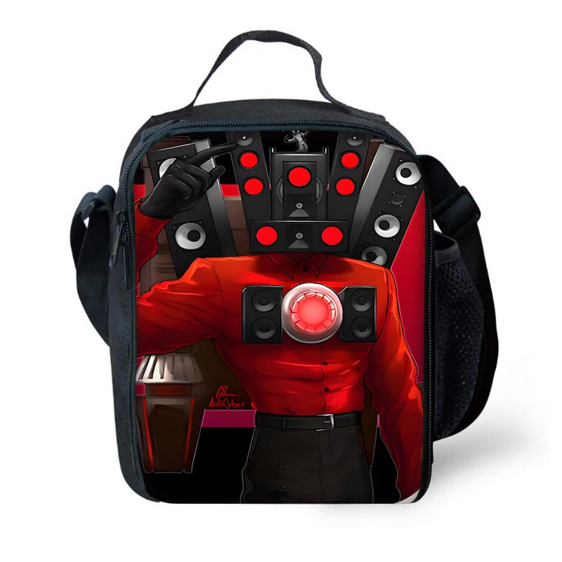 Child School Skibidi Toilet Backpack with Lunch Bags ,Pencil Bags ,School Bags for Boys Girls Best Gift
