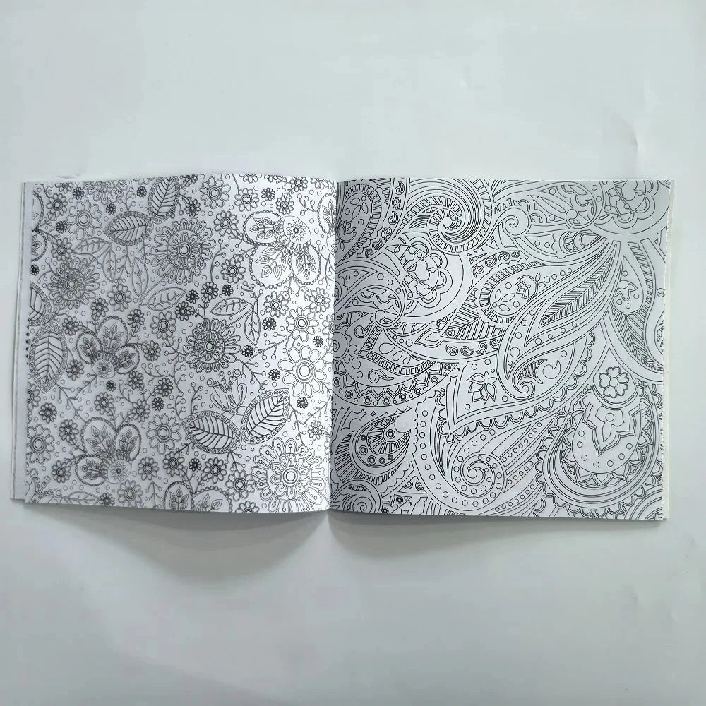 1PCS 24 Page Mandala Flower Coloring Book Casual Hand Drawn Graffiti Art Leisure Book，Essential for parent-child education