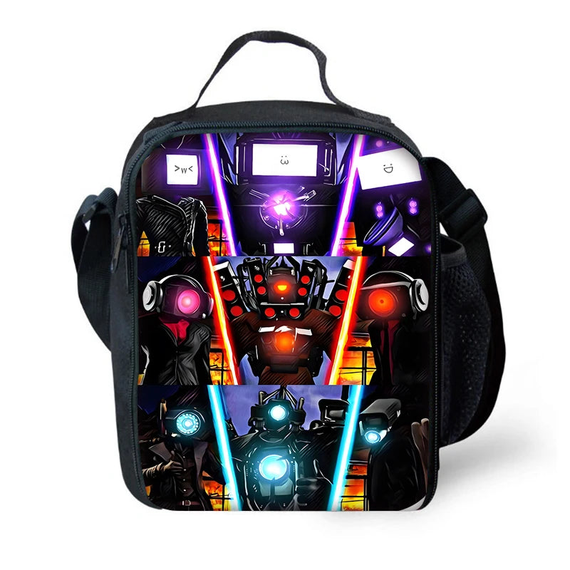 Child School Skibidi Toilet Backpack with Lunch Bags ,Pencil Bags ,School Bags for Boys Girls Best Gift