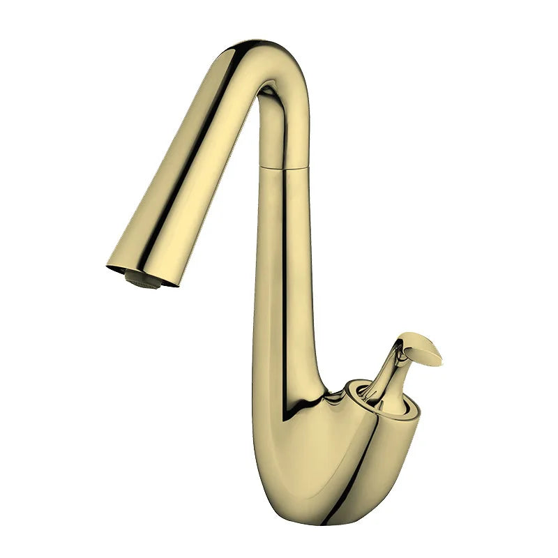 New Arrival Basin Faucet Hot and Cold Bathroom Single Lever Brass Black Rose Gold Rotation Sink Mixer Tap Decked