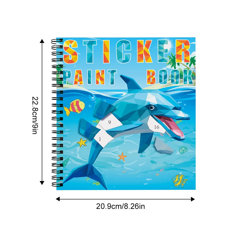 1-6PCS Sticker Book For Kids Unicorn Sticker Paint Book Mermaid Children's Sticker By Number For Birthday Gift Girls Stationery