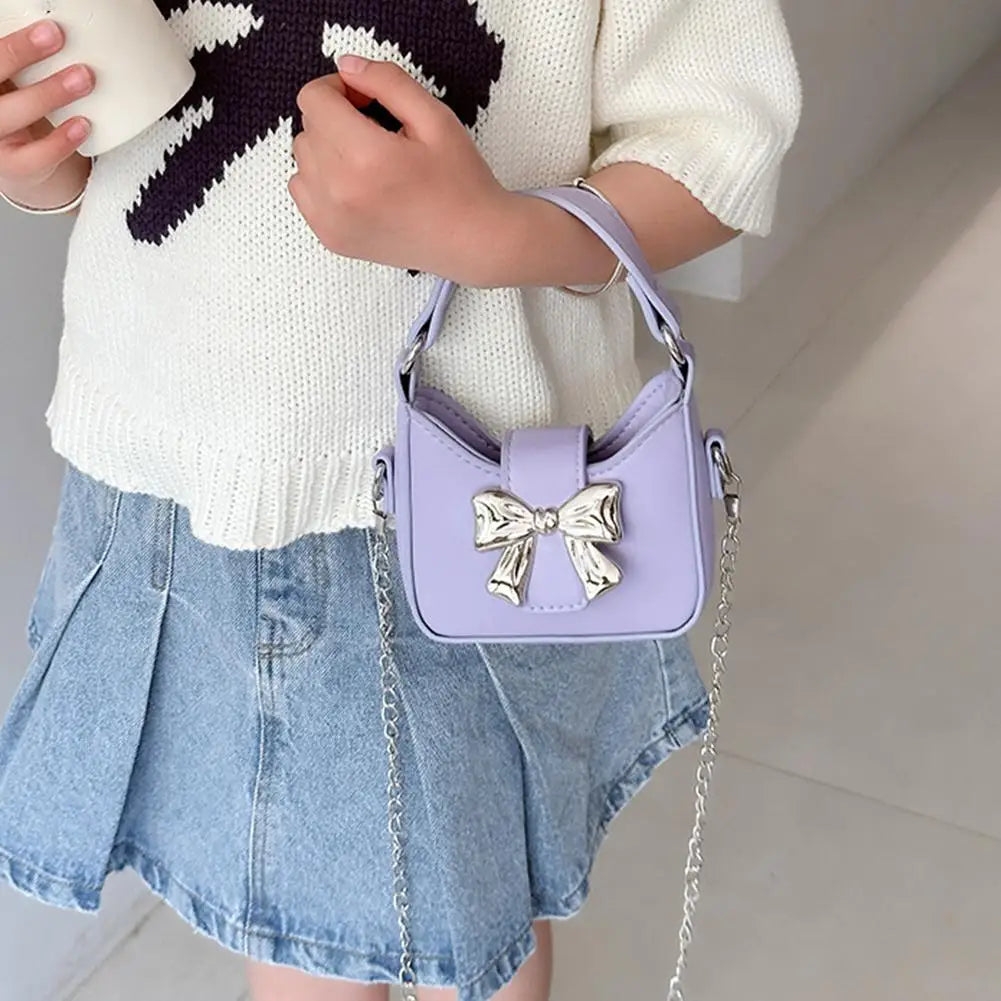 Korean Style Girl Princess Bag Cute Sweet Bow Chain Crossbody Bags for Girls Bowknot Hand Bags Toddler Purses and Handbags Gift