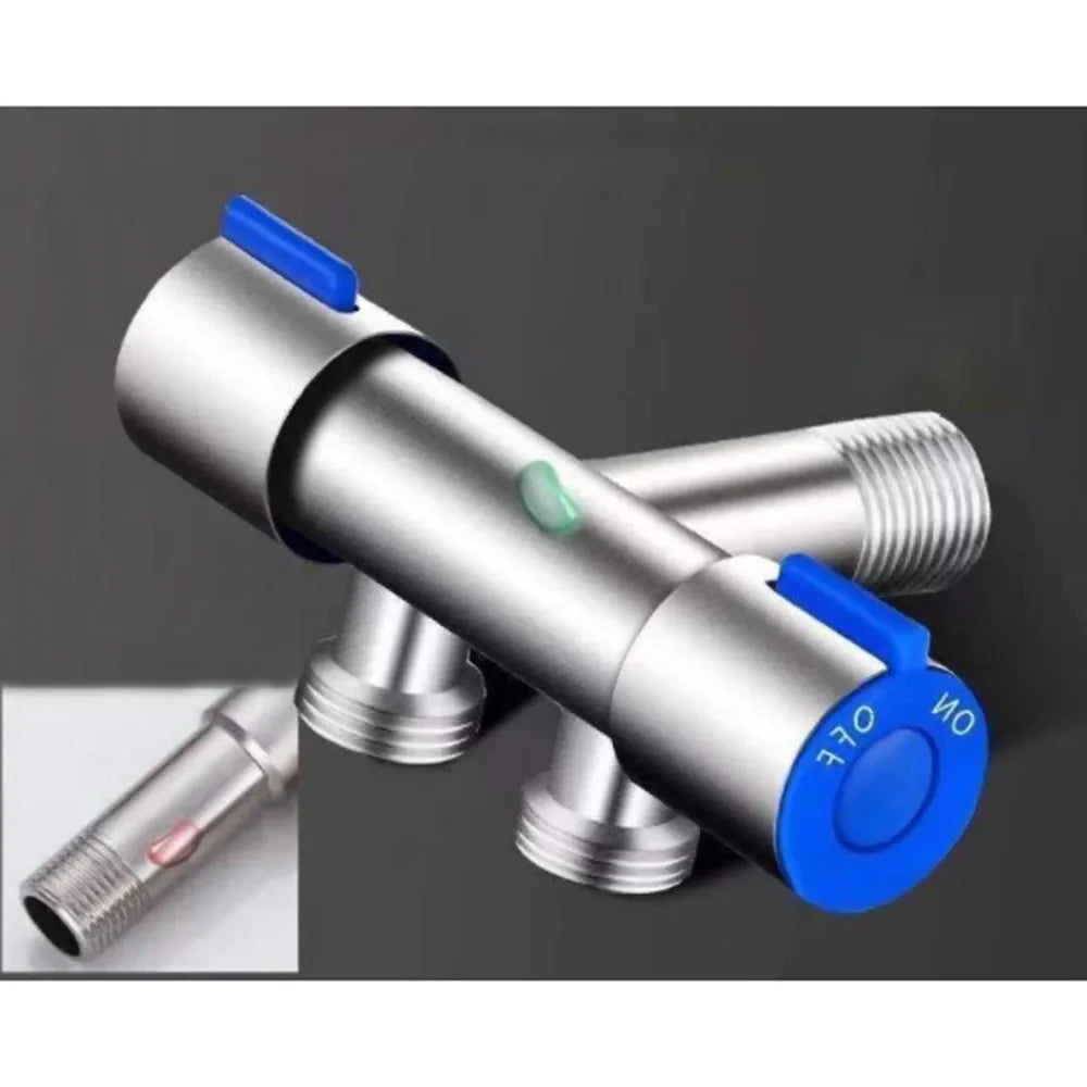 304 Stainless Steel SUS One-In And Two Out Three-way Angle Valve Diverter Washing Machine Special Bathroom Faucet Water Switch