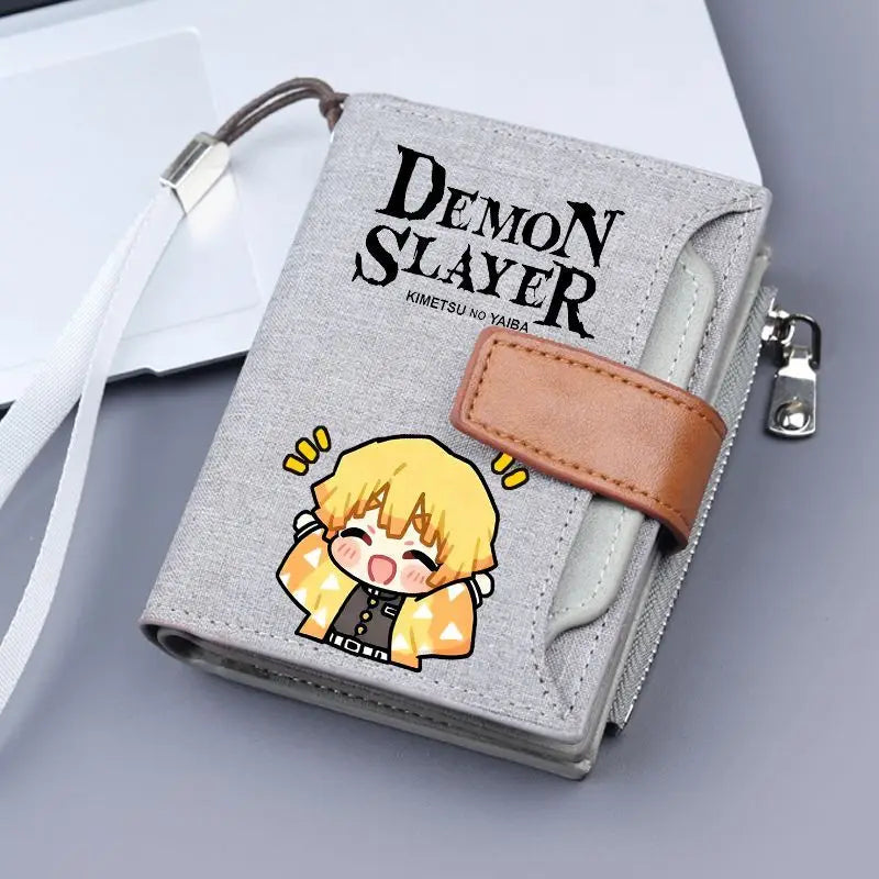 Demon Slaye Tanjiro Kamado Nezuko Coin Purse High-value Anime Cartoon Printed Large Capacity Portable Student Hand Wallet Bag