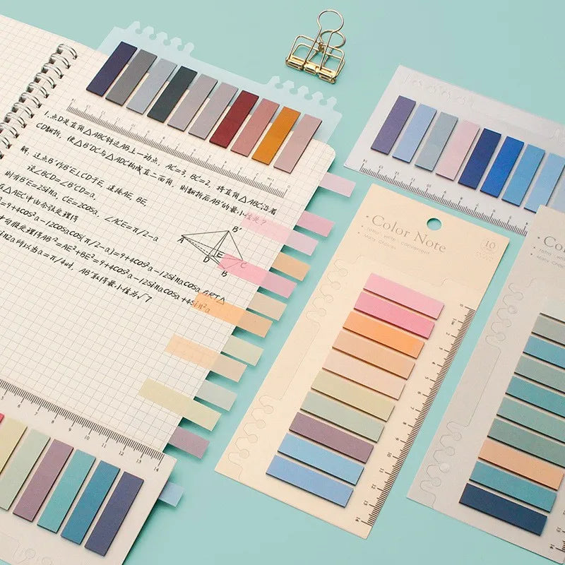 6 Series Colorful Self-Adhesive Sticky Notes Memo Pad - Office & School Supplies - Bookmark Point-It Marker Memo Sticker Paper