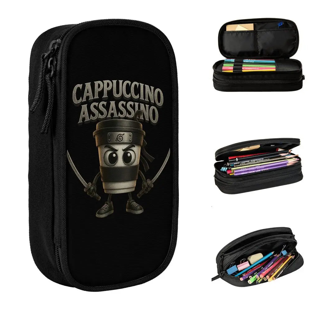 Italian Brainrot Tralalero Tralala Pencil Cases Pencil Pouch Pen Box for Student Big Capacity Bag School Supplies Stationery