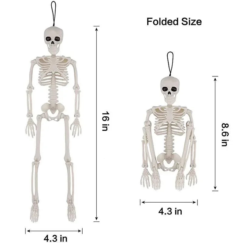 Halloween Movable Skeleton Fake Human Skull Bones Halloween Party Home Bar Decorations Haunted House Horror Props Ornament Toys