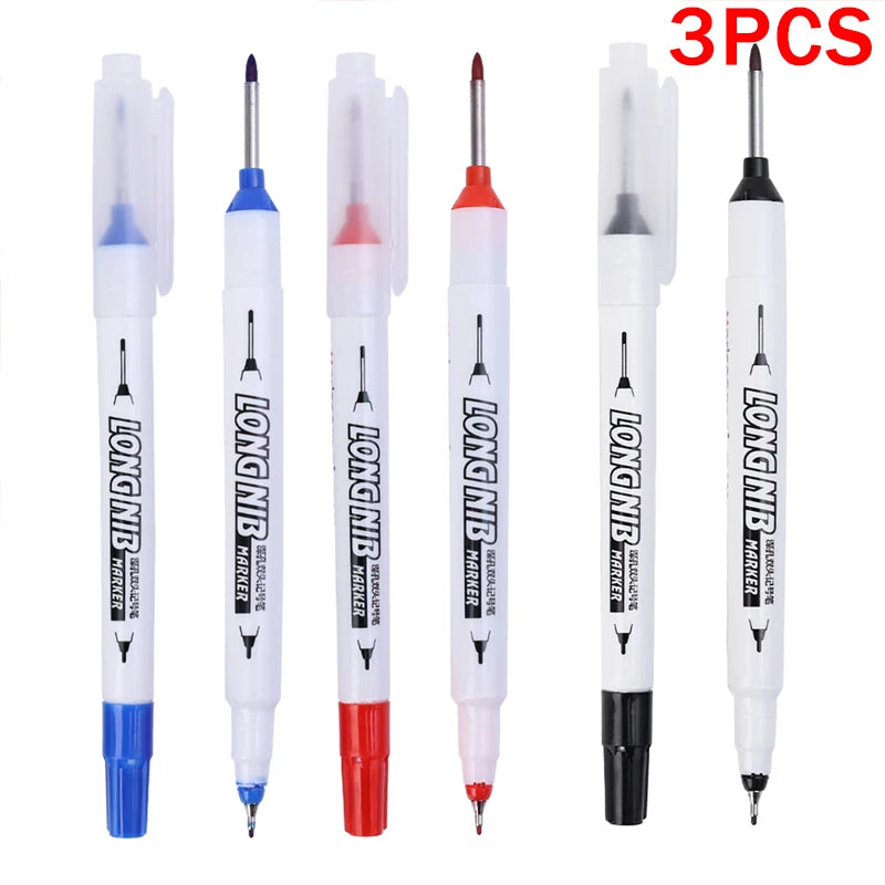 1-3PCS 20mm Deep Hole Long Nib Head Markers Bathroom Woodworking Decoration Permanent Marker Pencil Tools Metal Perforating Pen