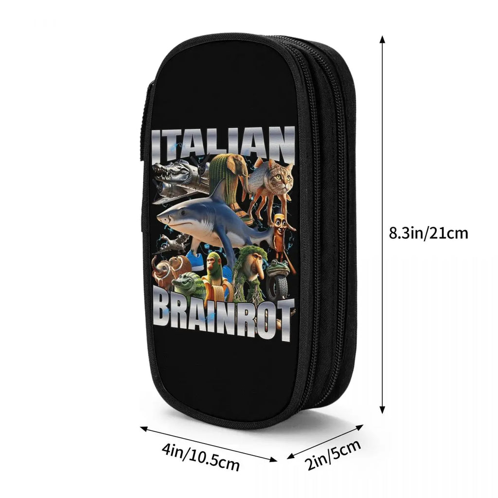 Italian Brainrot Tralalero Tralala Pencil Cases Pencil Pouch Pen Box for Student Big Capacity Bag School Supplies Stationery