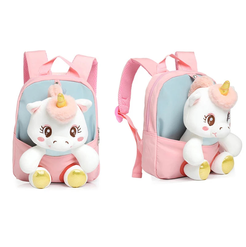 Plush 3D Unicorn Backpack for Girls Kids Children SchoolBag Cute Cartoon School Bags Kindergarten Preschool Baby Shoulder Bag