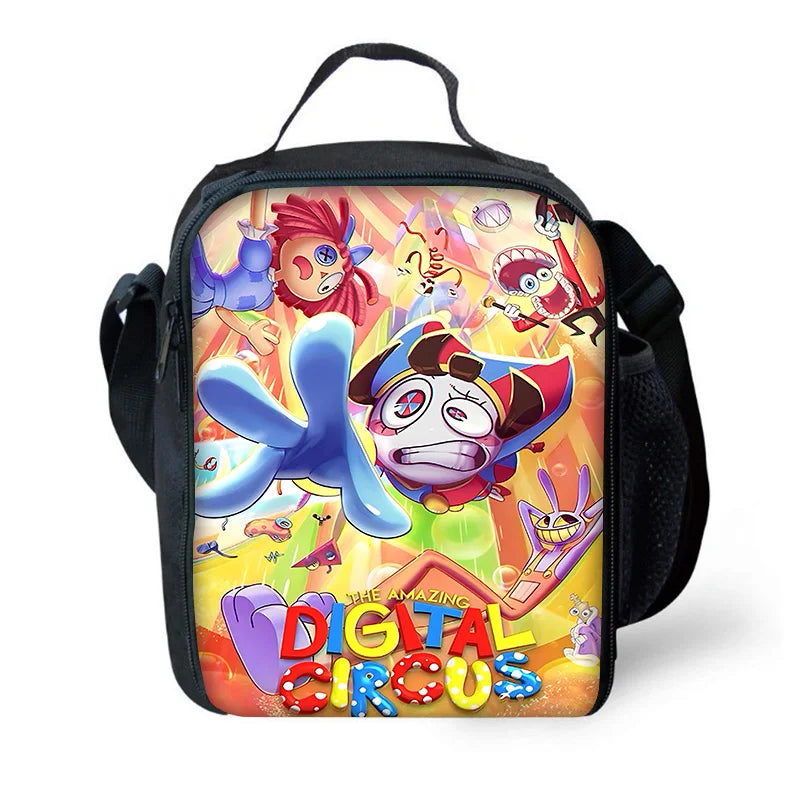 Cartoon A-AmazingS DigitalS Circus Child School Backpack with Lunch Bags ,Pencil Bags ,School Bags for Boys Girls Best Gift