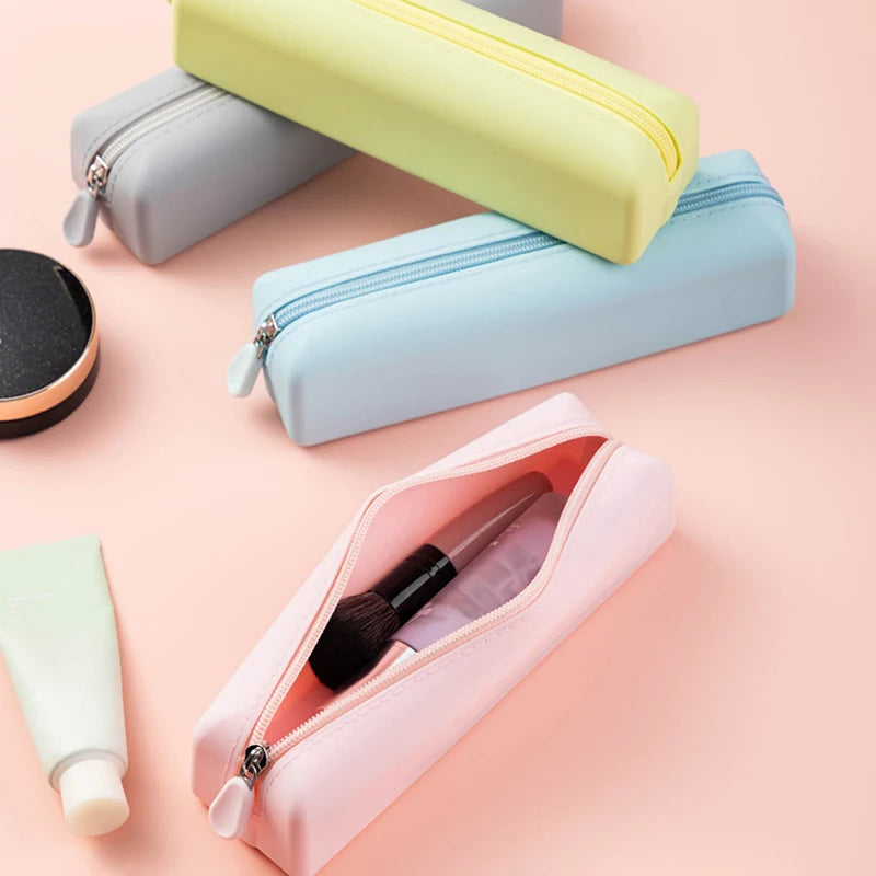 Soft Silicone Pencil Case Creative Zipper Pen Bag Waterproof Large Storage Bag For School Organizer Supplies