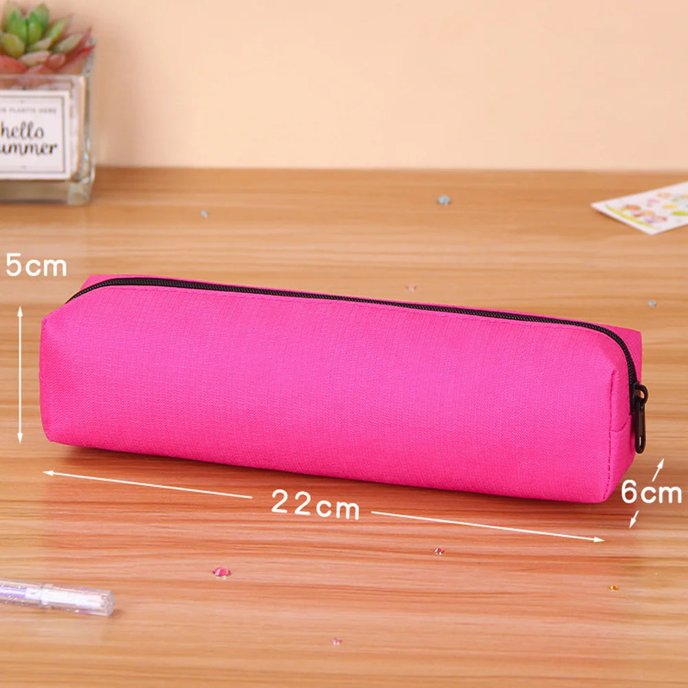 Pencil Case Black Stationery Trousse Scolaire Pencil Pouch School Supplies Solid Color Pencilcase School Pencil Cases
