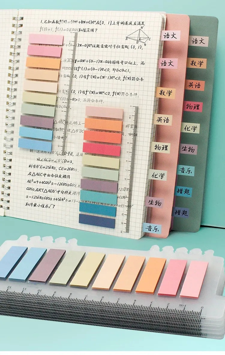 6 Series Colorful Self-Adhesive Sticky Notes Memo Pad - Office & School Supplies - Bookmark Point-It Marker Memo Sticker Paper